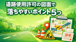 【図面作成の罠】道路使用許可が突き返される原因と、一発で通す寸法のルール