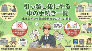 引っ越し後にやる車の手続き一覧｜車庫証明から登録変更までの正しい順番