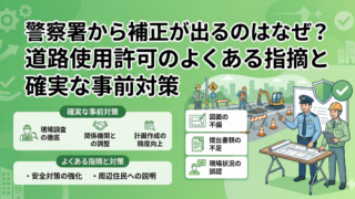警察署から補正が出るのはなぜ？道路使用許可のよくある指摘と確実な事前対策