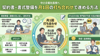 契約書・書式整備を月1回の打ち合わせで進める方法｜中小企業様向け運用例
