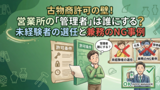 古物商許可の壁!営業所の「管理者」は誰にする?未経験者の選任と兼務のNG事例