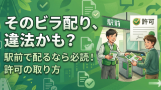 無許可のビラ配りは違法?駅前でチラシ・ティッシュを配る際の「道路使用許可」の基準と取り方