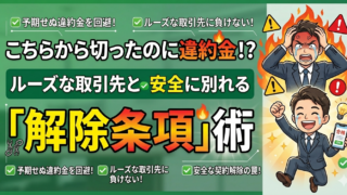 違約金を請求されるかも?ルーズな取引先と安全に縁を切る契約書「解除条項」の作り方