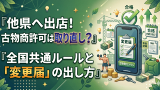 他県への出店は許可の取り直し?古物商の全国統一ルールと「変更届」の正しい出し方