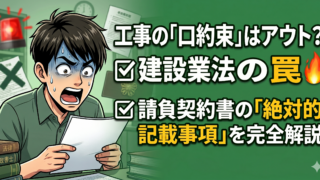 口約束は一発アウト?建設業法で義務化された「請負契約書」の絶対的記載事項と罠