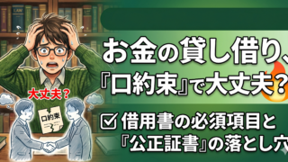 口約束は危険!個人間の金銭貸借で必ず作るべき「借用書」の必須項目と公正証書の罠