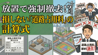 看板や足場で損をしない!道路占用料の計算式と、放置するとヤバい強制撤去のリスク