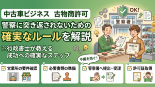 自宅の駐車場ではダメ？中古車ビジネスの古物商許可で警察に突き返されないためのルール