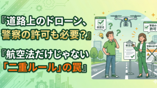 道路上空のドローン空撮は警察の許可も必要？航空法と道路使用許可の二重ルールを解説