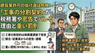 建設業許可の抜け道は危険!「工事の分割契約」が税務署や密告でバレる理由と重い罰則