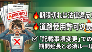 期限切れは法律違反！道路使用許可の期間延長（記載事項変更）のやり方と注意点