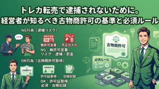 トレカ転売で逮捕されないために。経営者が知るべき古物商許可の基準と必須ルール