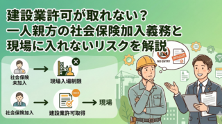 建設業許可が取れない？一人親方の社会保険加入義務と現場に入れないリスクを解説
