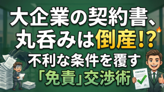 大企業からの不利な契約書に克つ!損害賠償の免責条項を勝ち取る合法スキームと交渉術