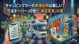キャンピングカー（8ナンバー）の車庫証明は厳しい？寸法オーバーの壁と構造変更の注意点