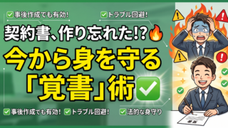 契約書を作り忘れた起業家様へ。口約束のトラブルを防ぐ「覚書」の作り方と合法スキーム