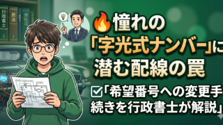 憧れの「字光式×希望ナンバー」への変更手続きと、照明器具・配線の罠を行政書士が解説