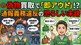 偽物買取は一発アウト？古物商の通報義務とプロのリスク回避術