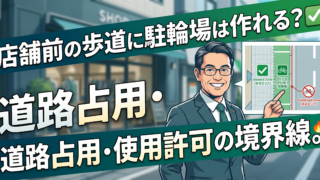 店舗前の歩道に駐輪スペースは作れる？道路占用許可と道路使用許可の違いを行政書士が解説