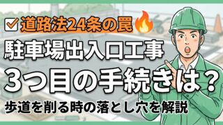 駐車場の出入口で歩道を削るとき。道路使用でも占用でもない3つ目の手続き