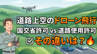 ドローンで道路の上空を飛ばすとき道路使用許可は必要か|国交省の飛行許可との違い