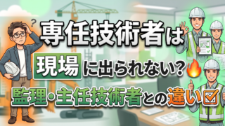 営業所の専任技術者は現場に出られない？主任技術者・監理技術者との違いと配置のルール